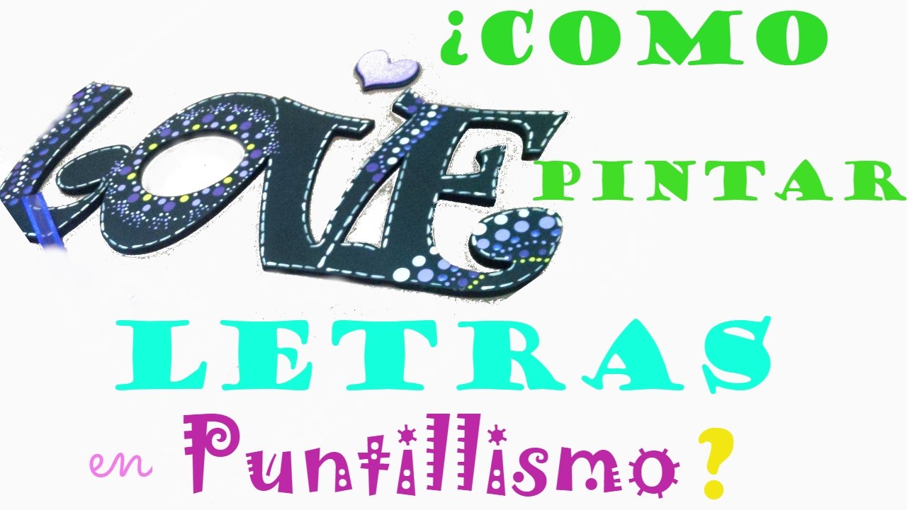 Como pintar Letras con la tecnica del PUNTILLISMO | facil y rapido | Maderas
