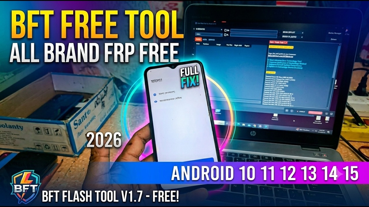 BFT Free Tool 1.7 - All Brand FRP Unlock Free | Android 10 to 15 Support (2026 Update) 🔓🔥