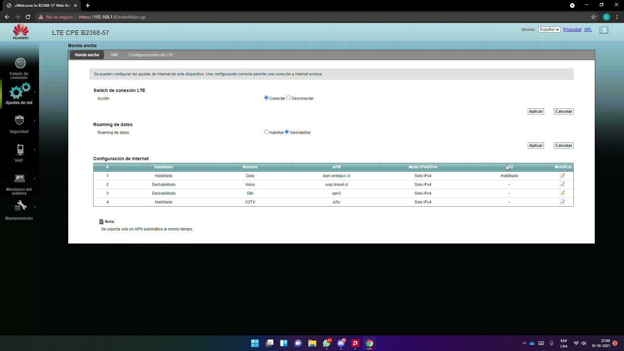 Tutorial configuración Router huawei  b2368-57 ¡¡ENTEL CHILE!!