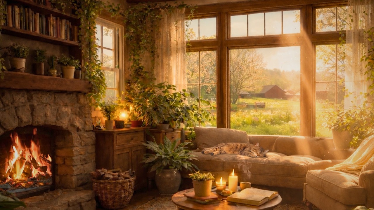 Spring Cottage Ambience 🌿 | Soft Piano & Violin with Birdsong (3 Hours)