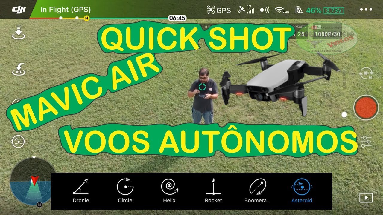 DRONE MAVIC AIR FUNÇÕES AUTONOMAS QUICKSHOT#tutoriais