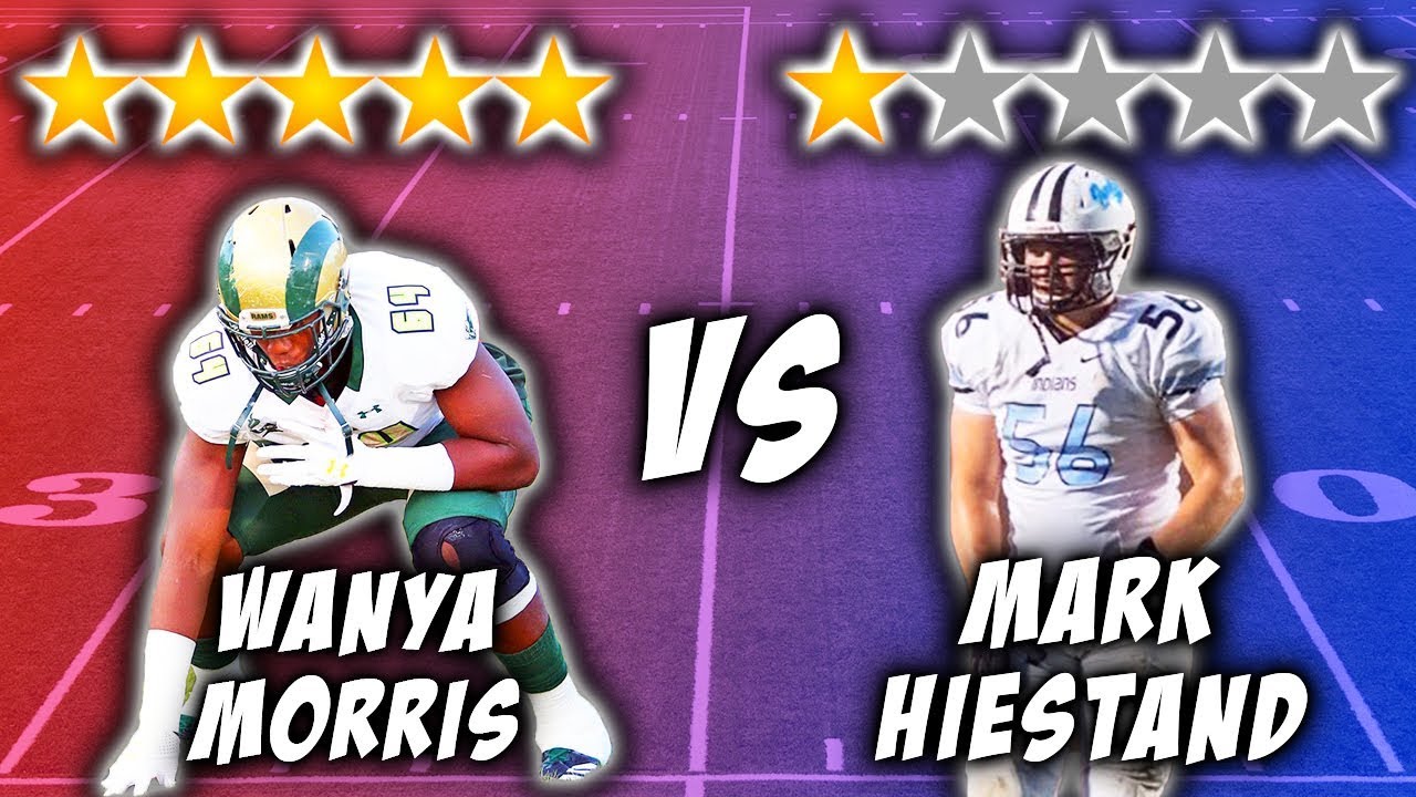 5 Star Recruit vs 1 Star Recruit *OFFENSIVE TACKLE EDITION* | Sharpe Sports