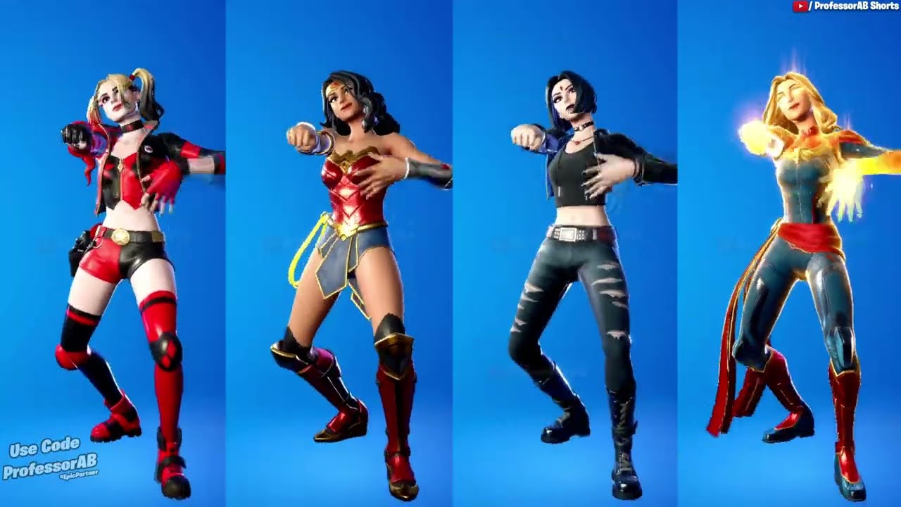 Fortnite Run it Down BTS Emote With Harley Quinn Marvel Skins Thicc 🍑😘😜😍🔥