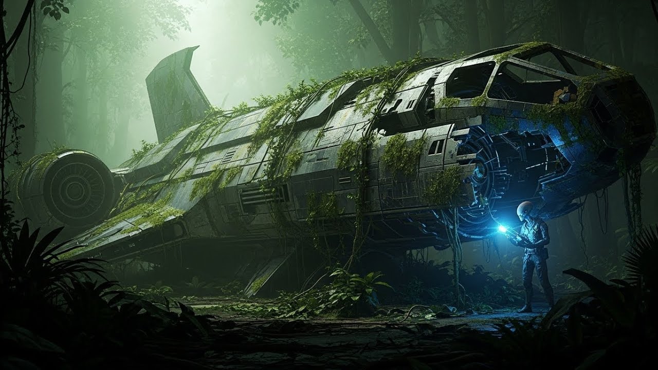 Alien Spaceship Crash in Jungle | Silent Repair Cinematic Sci-Fi 