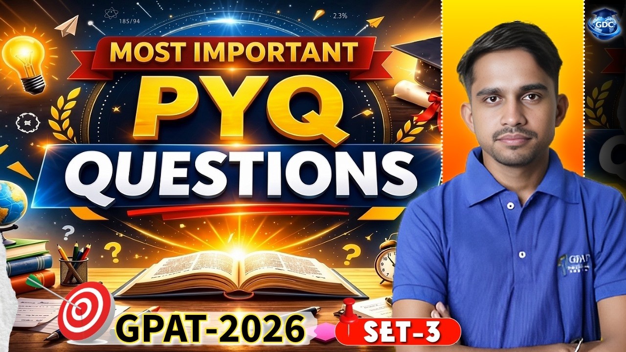 GPAT 2026 | SET-3 | Pharmaceutical Analysis PYQ Questions | Most Important Questions