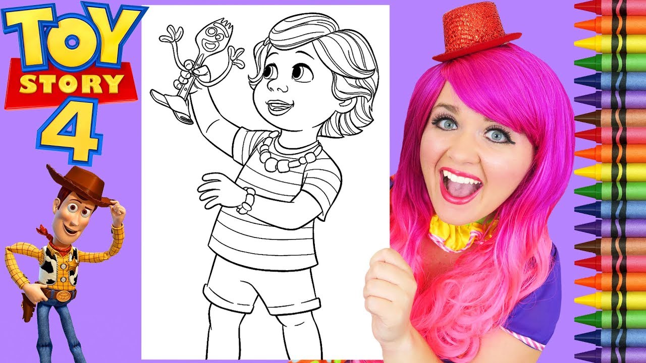 Coloring Toy Story 4 Bonnie & Forky GIANT Coloring Page Crayola Crayons | KiMMi THE CLOWN