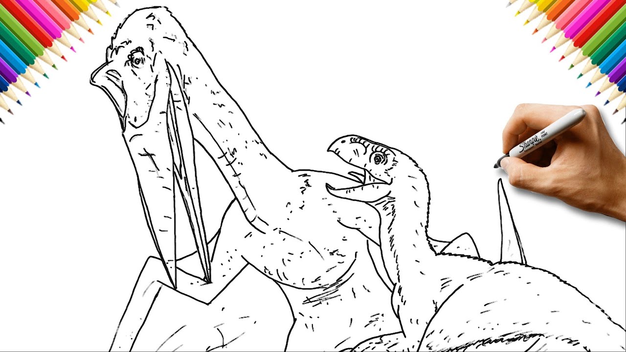 How to Draw Therizinosaurus vs Quetzalcoatlus | Step by Step