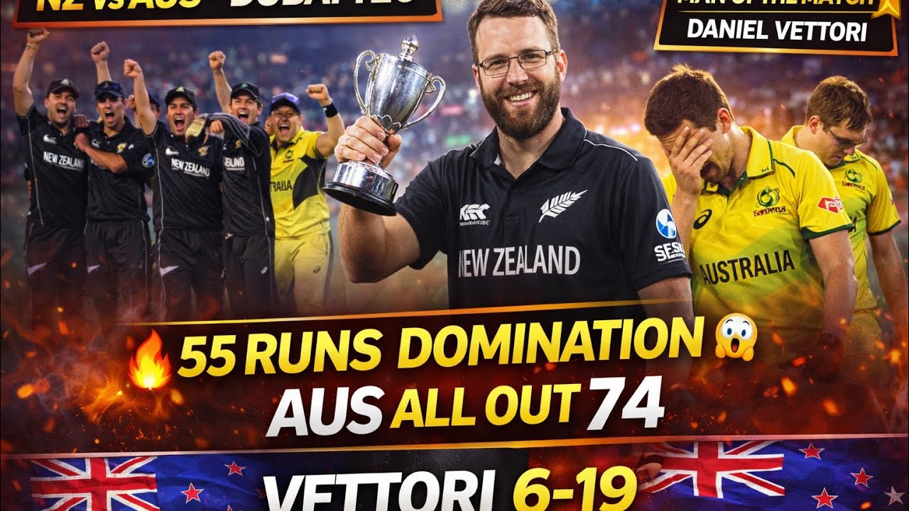 Vettori Magic! 🪄 6 Wickets & Australia Collapse for 74 😱 | NZ vs AUS T20
