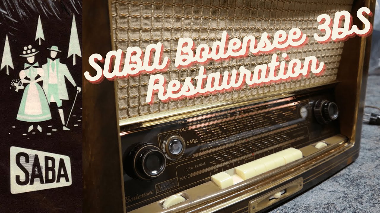 Restauration SABA Bodensee Automatic 3DS von 1954 Röhrenradio  Kondensatortausch Gehäuserestauration