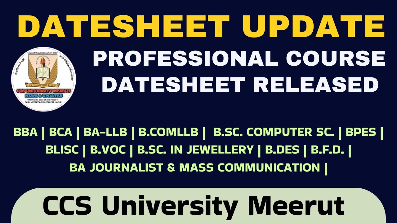 CCSU DATESHEET UPDATE | PROFESSIONAL COURSE DATESHHET 1ST SEM | CCSU TODAY UPDATE