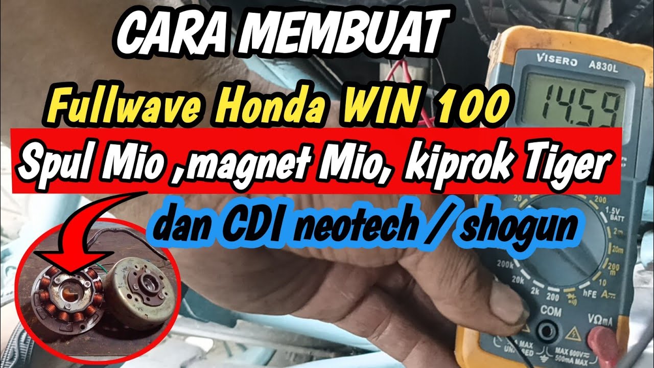 cara merubah Honda Win 100 jadi fullwave  menggunakan spul Mio, dan kiprok Tiger