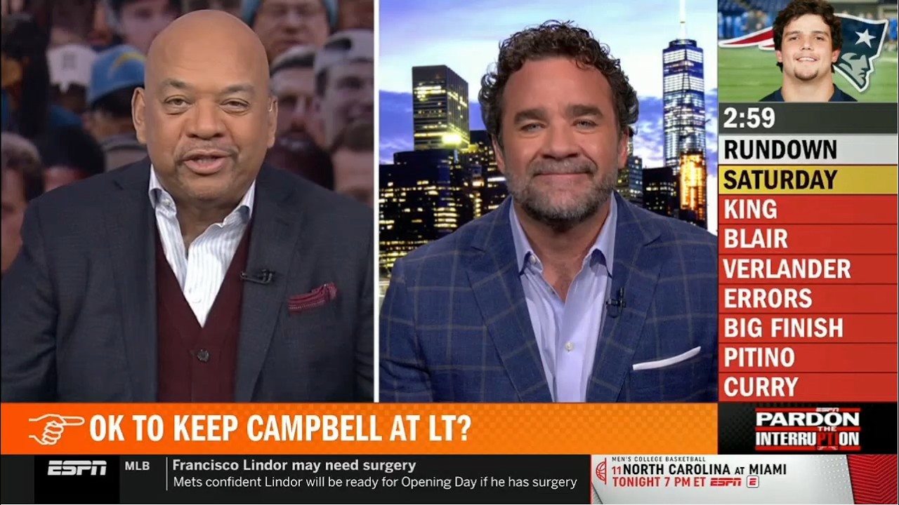 Pardon The Interruption | Wilbon on Patriots keep LT Will Campbell? - Piston & Hornest brawl?