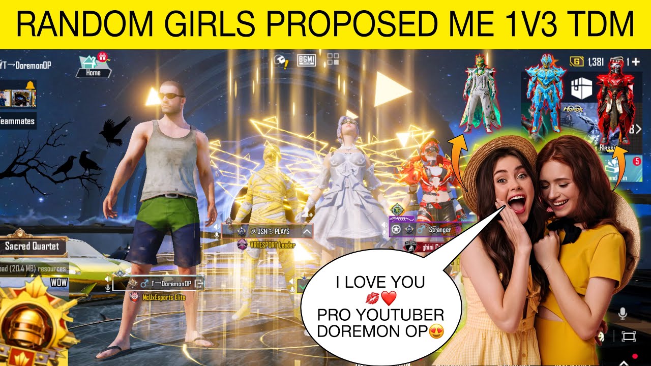 RANDOM RICH X-SUIT GIRLS🥰PROPOSED ME 1V3 TDM😍 SHOCKED😱 AFTER SEEING MY ALL X-SUIT MAX🔥❤️