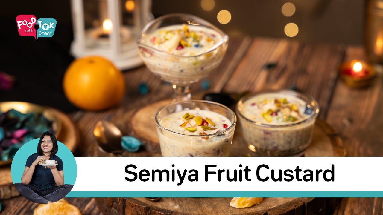Semiya Fruit Custard Recipe For Eid | Sevai Fruit Custard Recipe