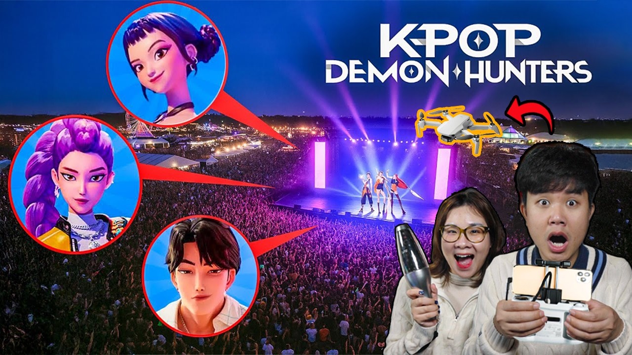 bqThanh Vlog  Dùng Flycam Đi Xem KPOP DEMON HUNTERS Ngoài Đời Thật
