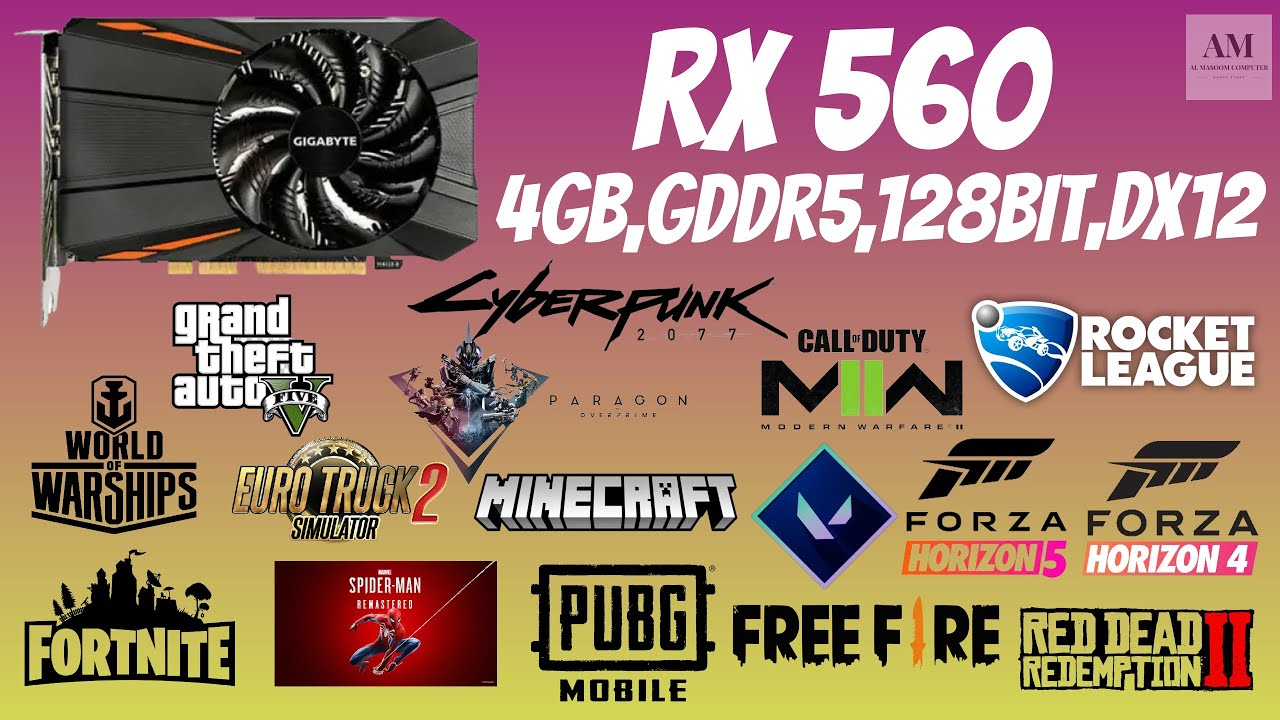 GIGABYTE RX 560 OC [ 4GB,GDDR5,128BIT,DX12 ] [GAMEPLAY2023, BENCHMARK..