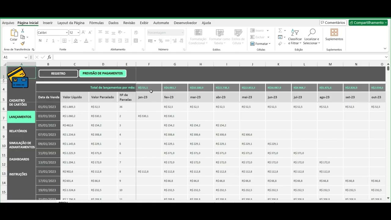 💰 Planilha de Cartão de Crédito em Excel – Chega de surpresas na fatura! Tenha controle total