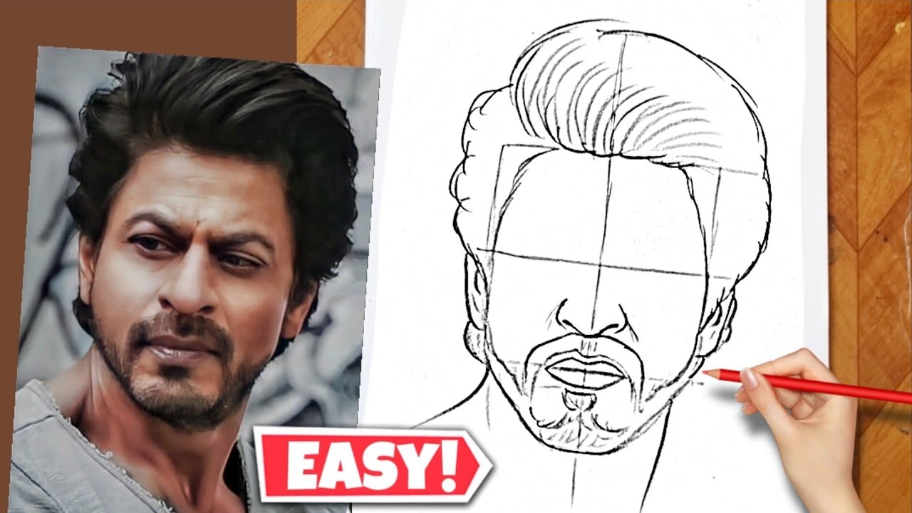 How to draw Shah Rukh Khan Drawing || SRK Drawing