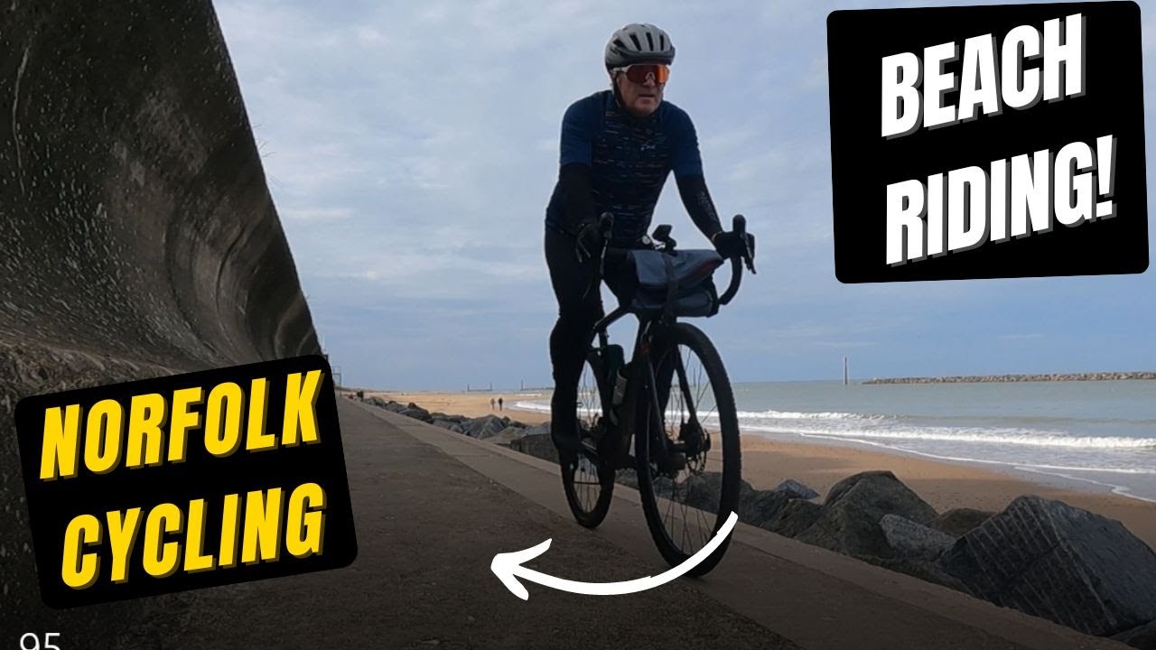Riding along a Norfolk Sea Wall - Cycling in Norfolk - Beaches to Broads