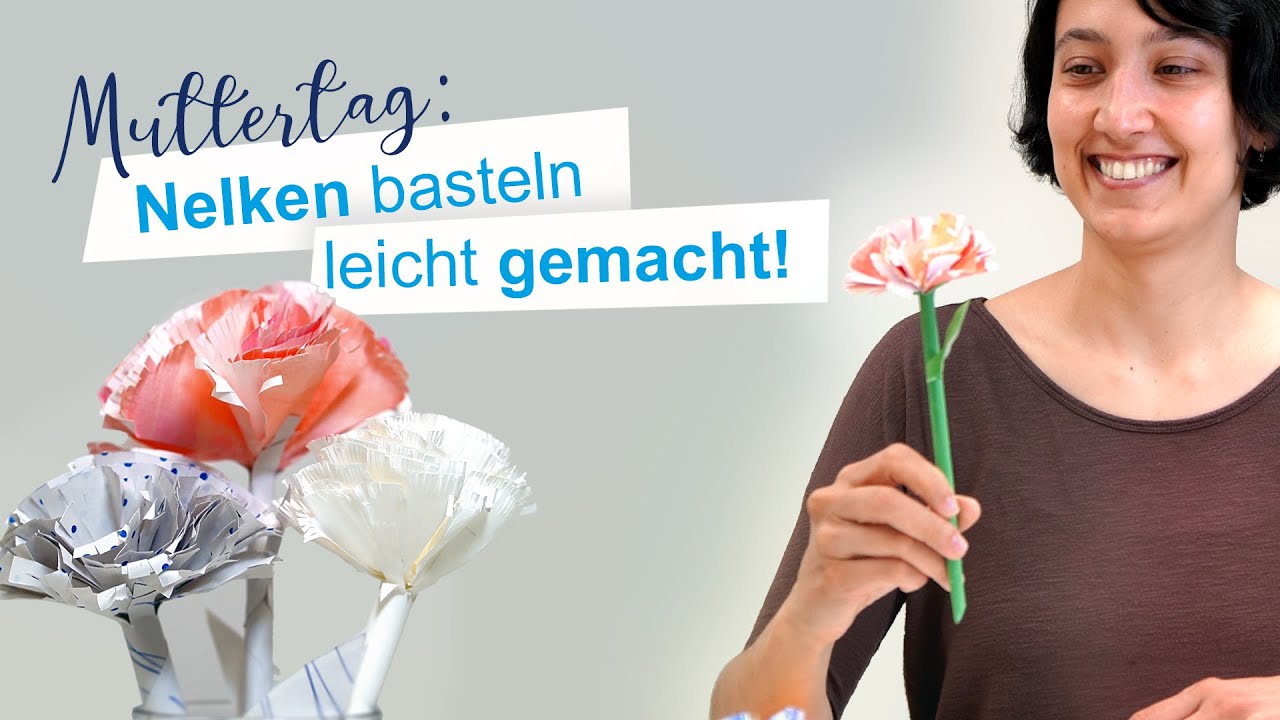 Basteln: Blume aus Papier zum Muttertag