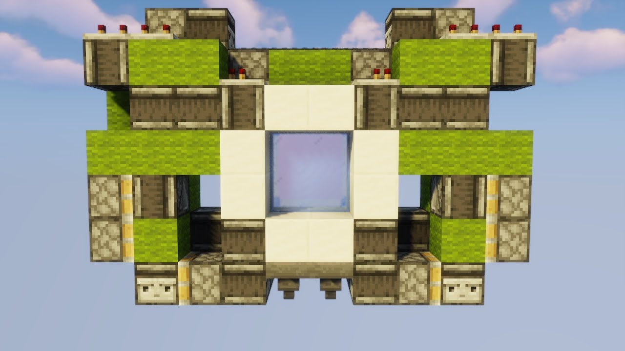A 2x2 Seamless Glass Piston Door for Minecraft Java Edition