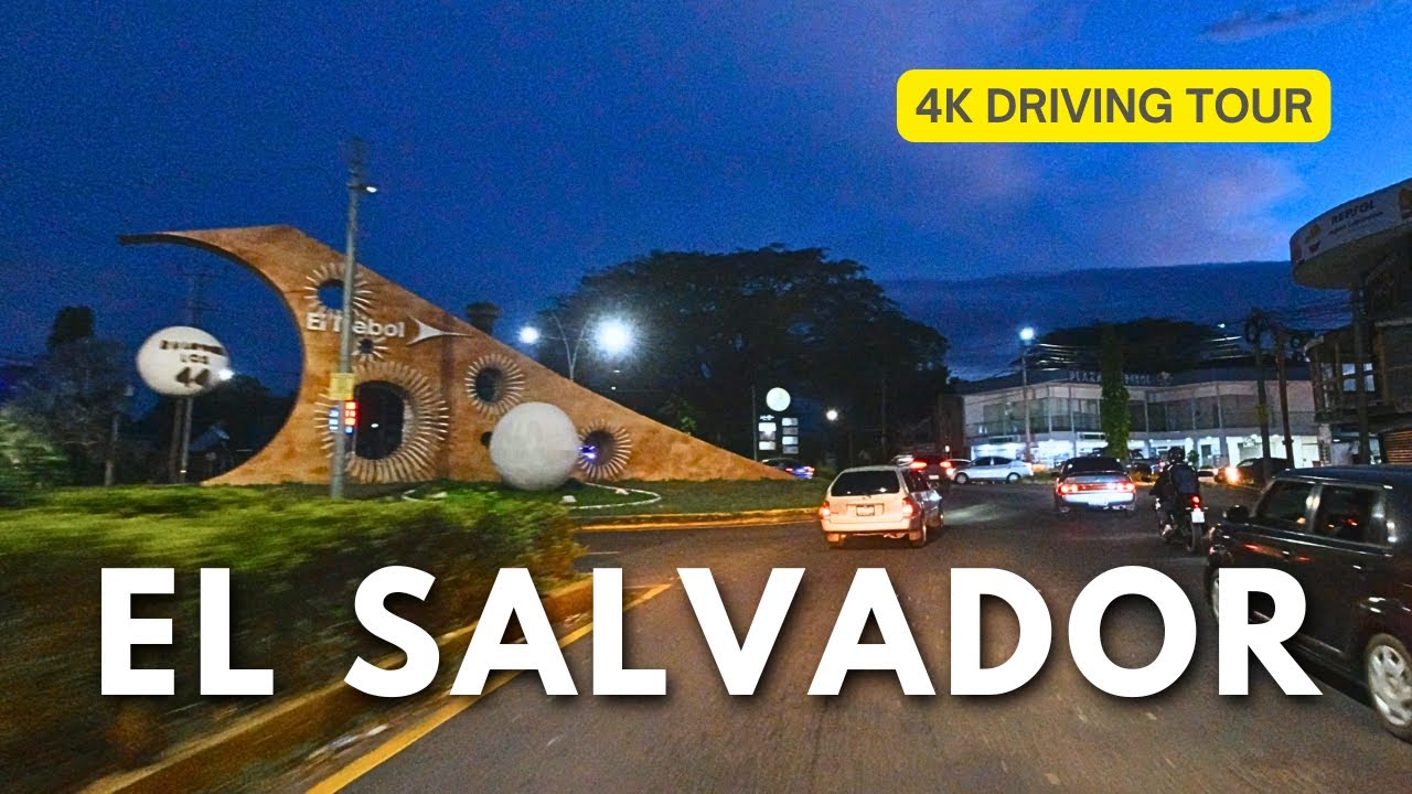 El Salvador 🇸🇻 - Night drive from Santa Ana to San Salvador - Panamerican Highway - 4K Driving Tour