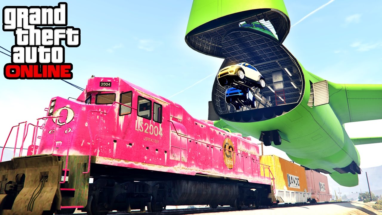 GTA 5: Online - Epic Train Stunt & Avalanche (Funny Moments & Fails)