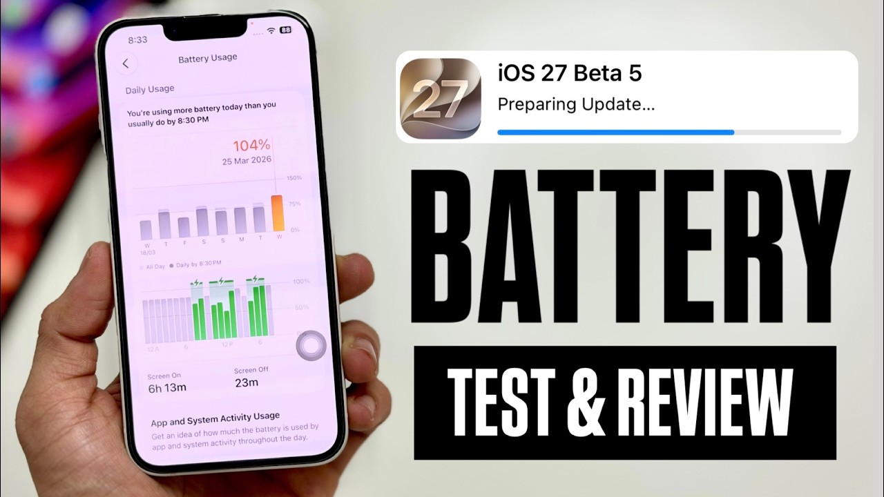 iOS 27 Beta 5 Honest Battery Drain Test & Review