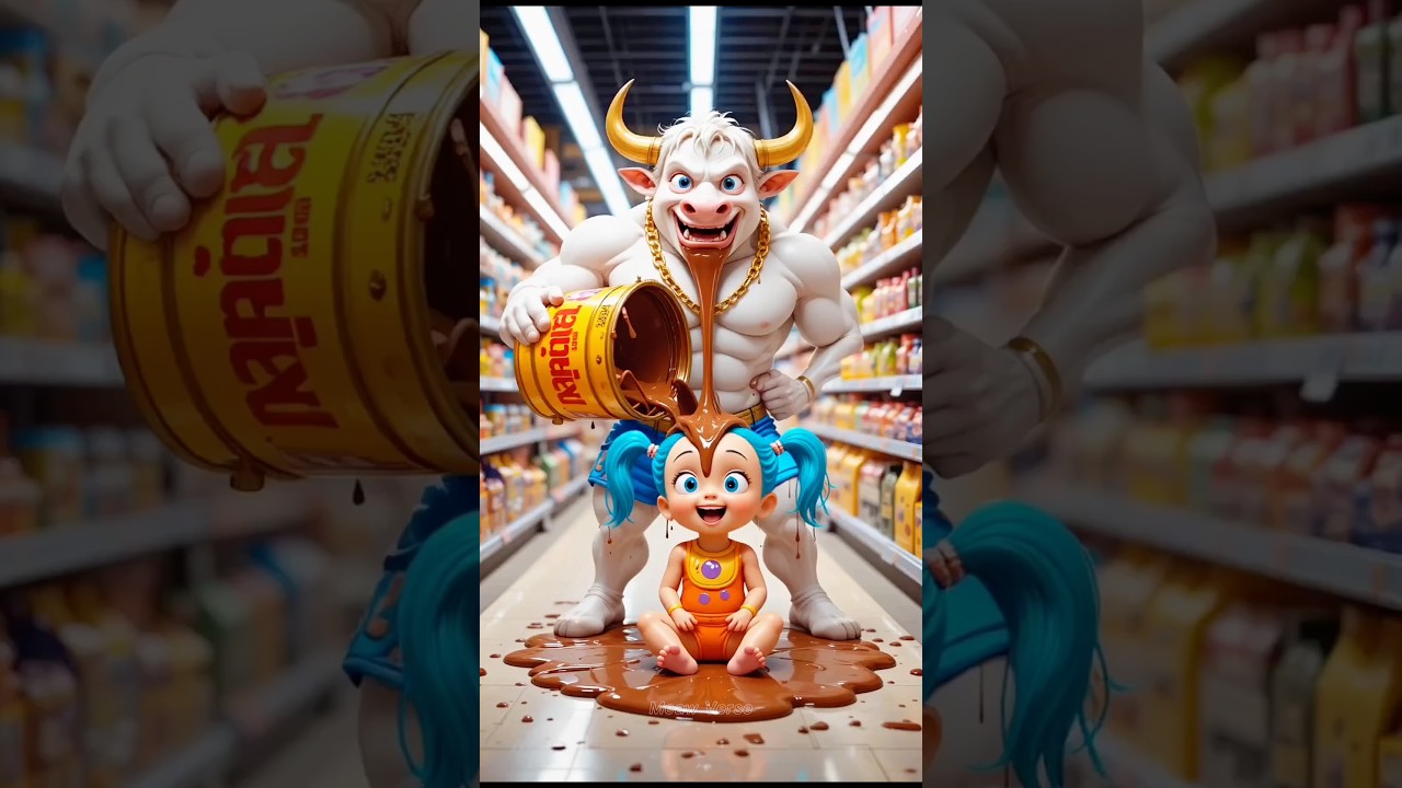 ❤ Evolution of Baby: Cow Pours Chocolate on Cute Girl 🐄🥰 Meaw Verse ✅ #cat #cute #cow #love #shorts