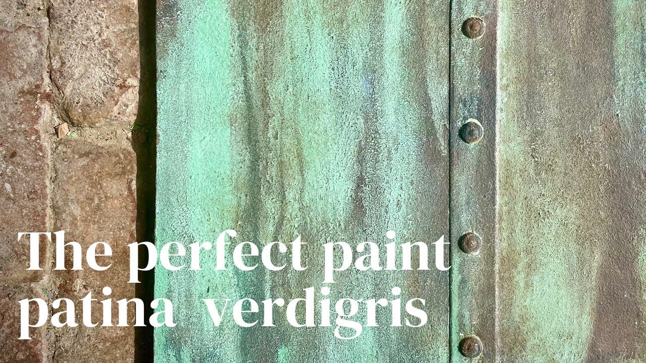 Aged bronze/copper verdigris patina using chalk paint.