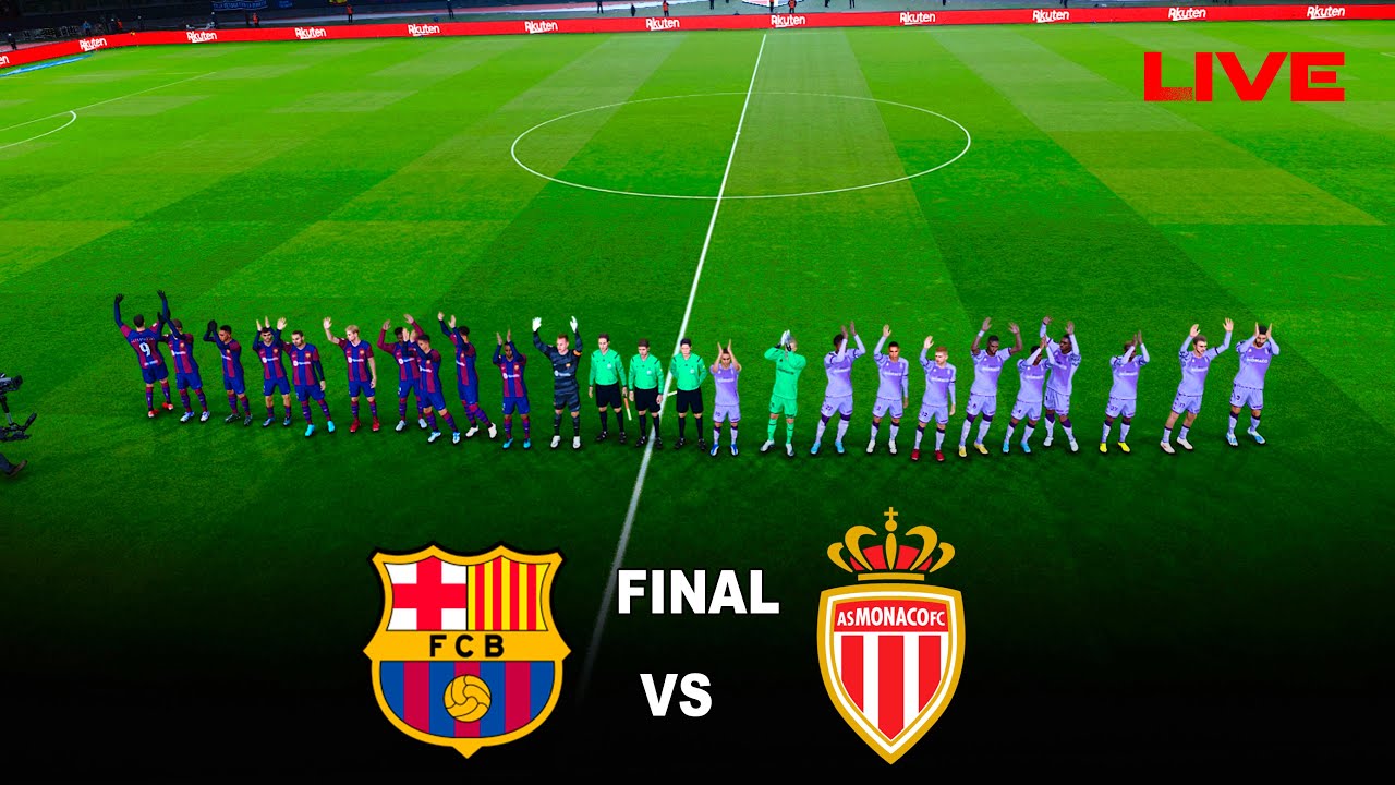 BARCELONA vs AS MONACO - 2024 | FINAL Full Match All Goals | PES Gameplay