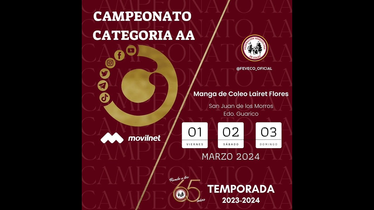 Campeonato Nacional de Coleo  Categoria AA FEVECO 2023 - 2024  02-03-2024