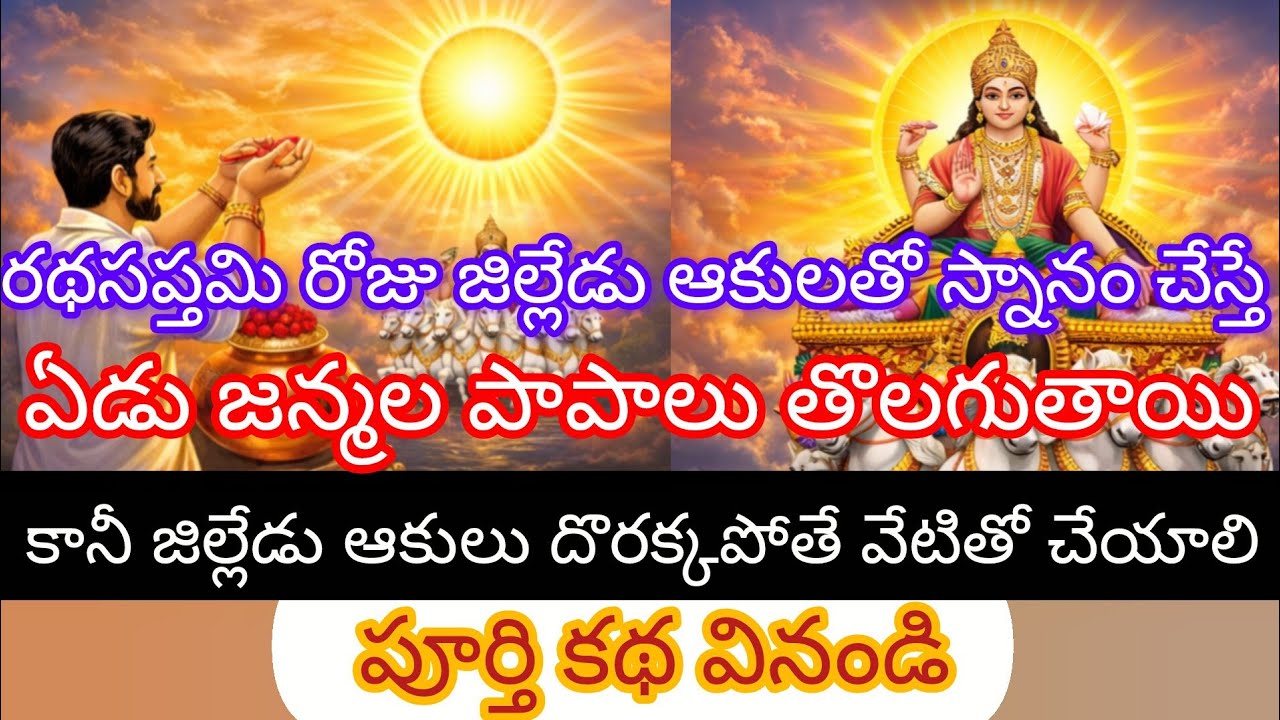 రథసప్తమిరోజు జిల్లేడు ఆకులతో స్నానం చేస్తే ఏడు జన్మల పాపాలు తొలగుతాయి కానీ జిల్లేడు ఆకులు దొరక్కపోతే