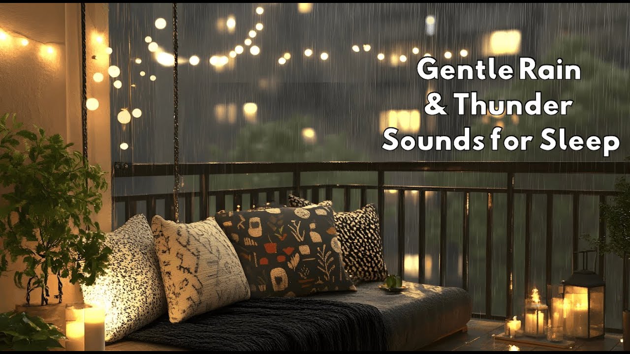 Gentle Rain and Thunder for Deep Sleep and Relaxation | 2 Hours Green Noise