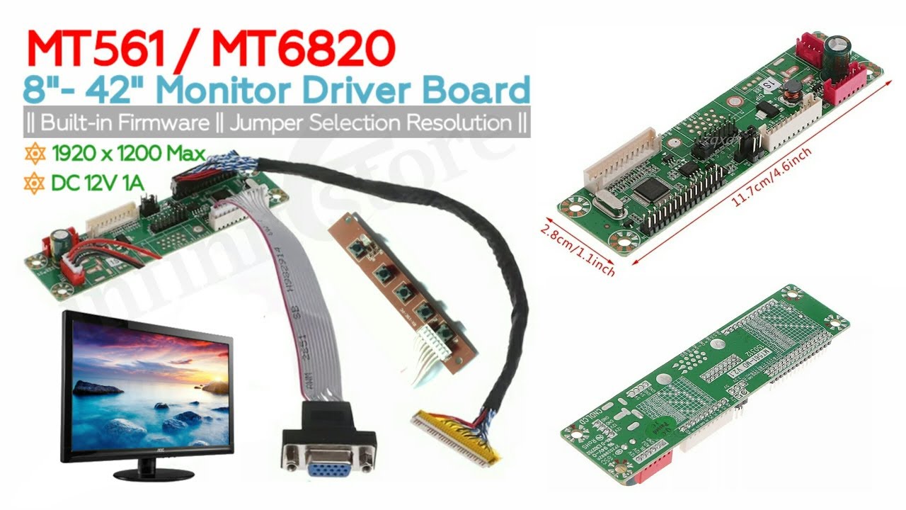 MT6820 MT561 Universal LCD Driver Board || Assembly Monitors VGA Driver Board