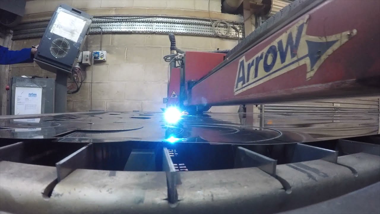 CNC plasma cutter for Sale. Esprit Arrow + Hypertherm Edge pro. Video on site before removal.