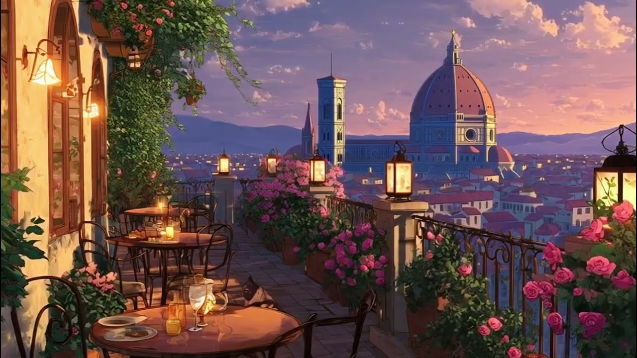 Rooftop Jazz Ambience _ Relaxing Instrumental Jazz 🌃🕯️