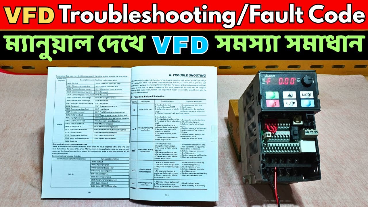 VFD Troubleshooting/Fault Code // ম্যানুয়াল দেখে VFD এর সমস্যা সমাধান