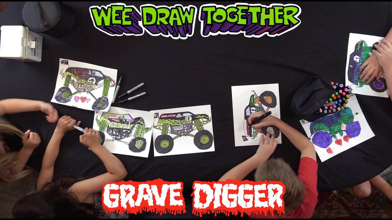 Learn to Draw Grave Digger from Monster Jam - Wee Draw Together