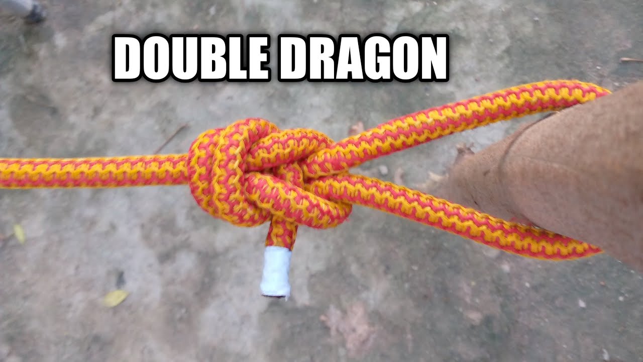 How to tie a double dragon loop knot around the object|#how