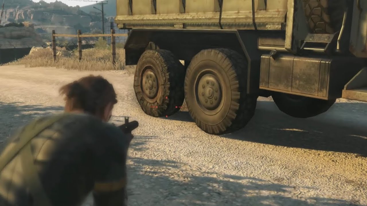 MGS5TPP兵士の車のタイヤをパンクさせたらどれだけ遅くなるのか検証