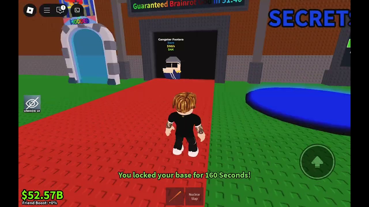 Jogando roube um brainrot modificado e fazendo uma base só de secreto