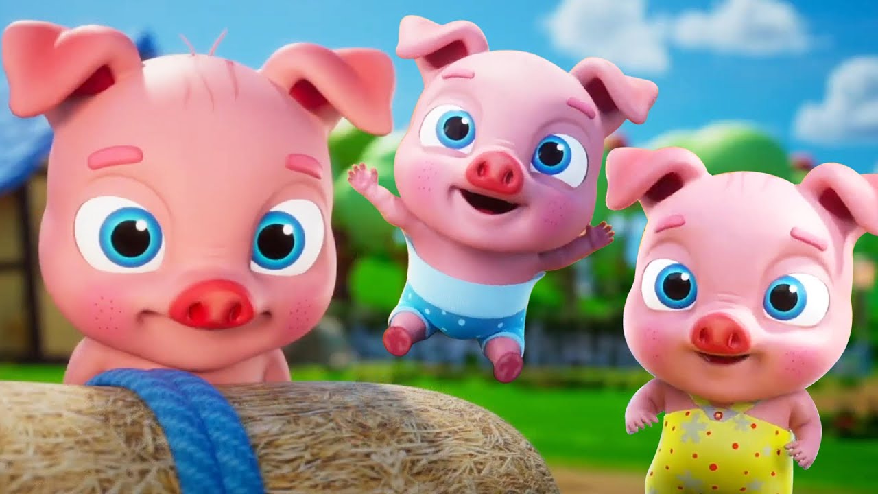 Five Little Piggies, Animal Cartoon and Kindergarten Song for Children