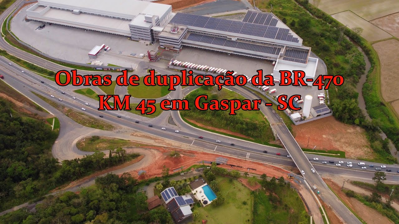 Obras de duplicação da BR - 470 no KM 45 em Gaspar - SC