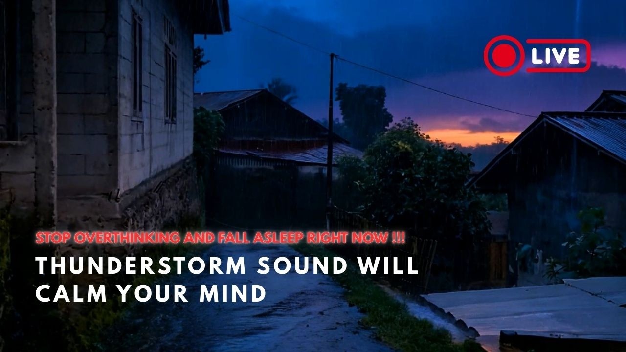 24/7 🌧️ Insomnia Relief Stop overthinking 🌙 Rain Ambience at village for fast Sleep 💤