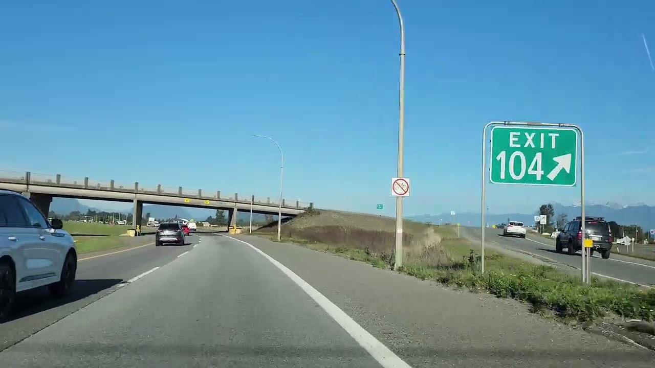 Canadian Highway: Driving from Abbotsford BC to Chilliwack BC on Hwy 1 - 2025.10.15