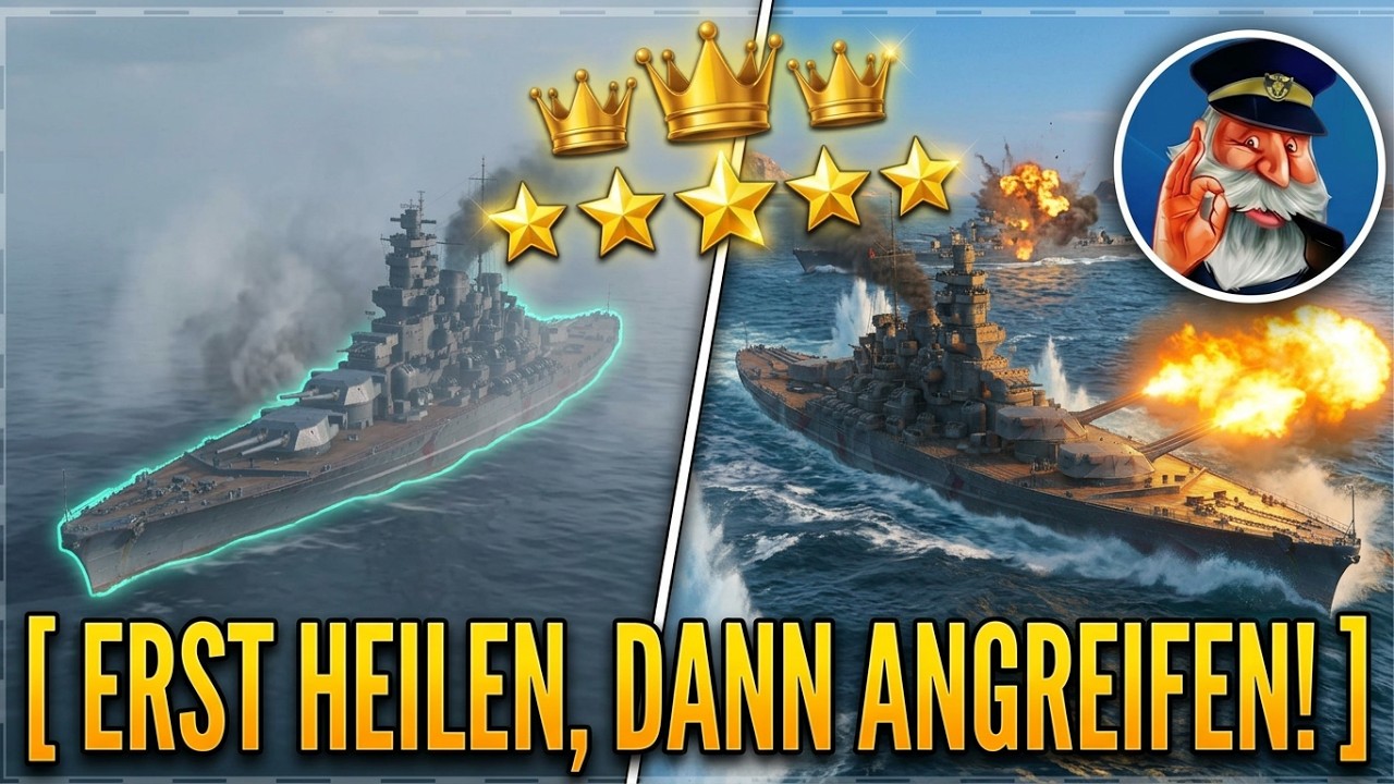 👑👑|⭐️⭐️⭐️⭐️⭐️WoWS Replay #Thunderer [ erst hochheilen, dann erneut angreifen... ]