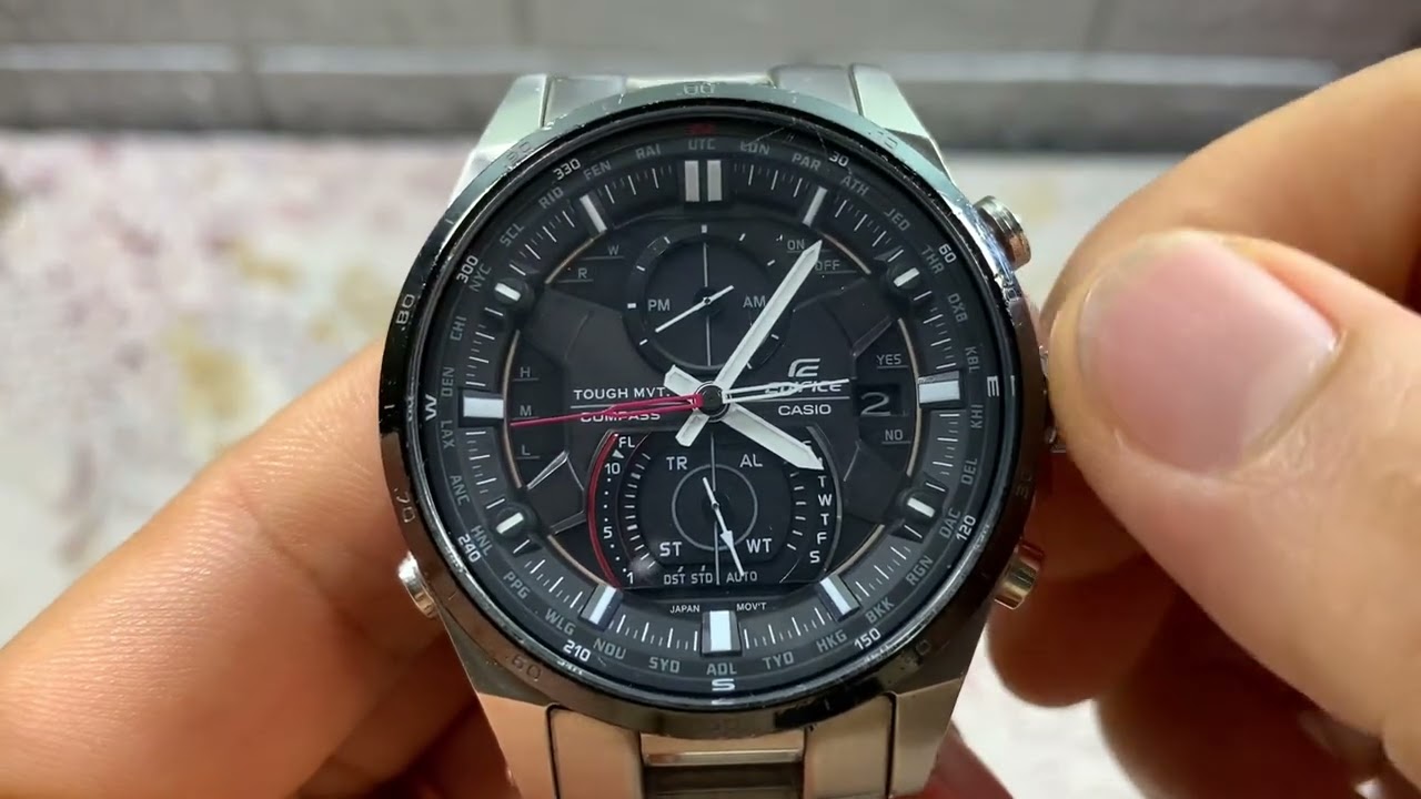 Cách Chỉnh giờ casio EQW-A1200 đơn giản zalo 0366628382