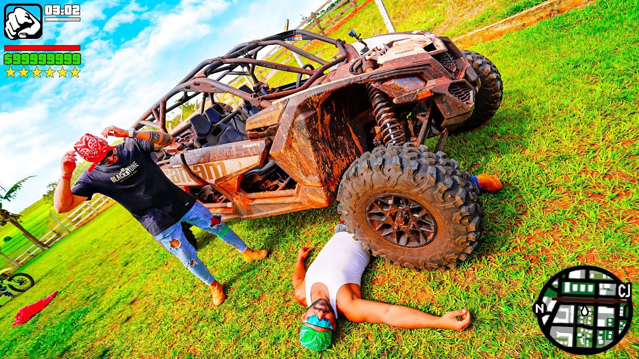 O CJ DO GTA PASSOU MAL ANDANDO DE UTV * GTA vida Real *