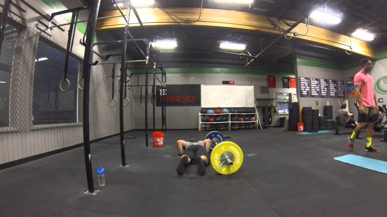 15-12-9: Deadlift @ 205# + Lateral Burpee over the bar - Round 1